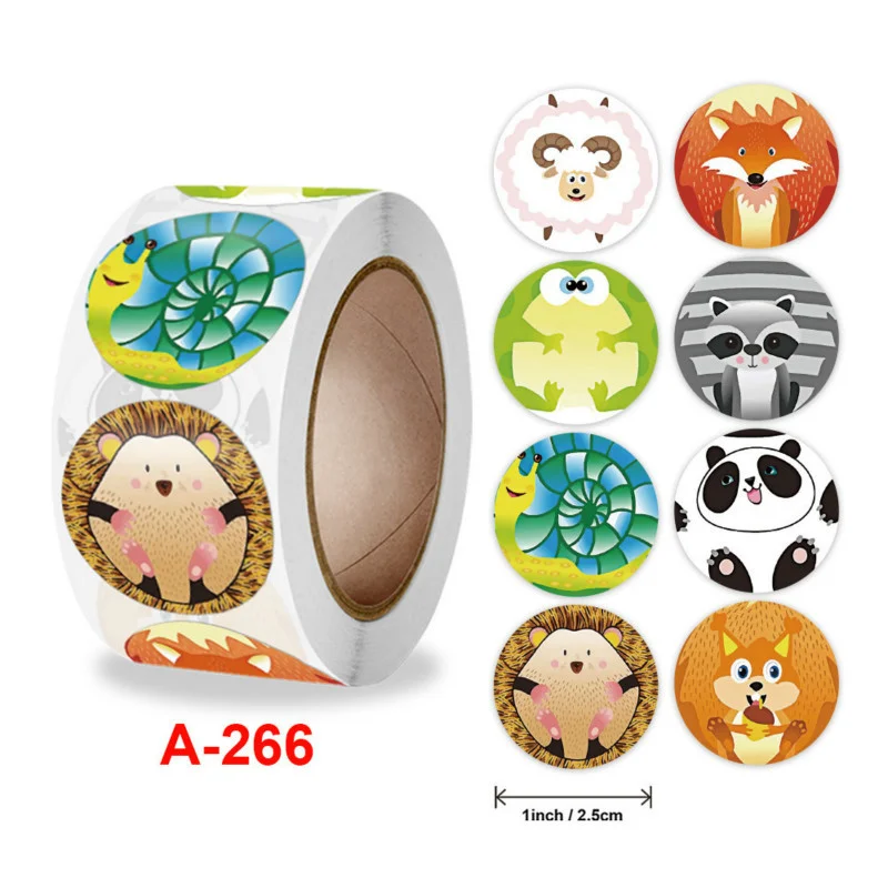 

500 Pcs A Roll CuteCartoon Animal Stickers For Kids Children Cat Pride Stickers Teachers Students Reward Gifts Stationery