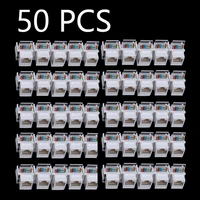50pcs tool free cat5e utp network module rj45 connector information socket computer outlet cable adapter keystone jack for amp