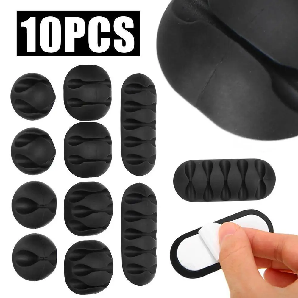 

Универсальный органайзер для кабеля USB, 1 комплект, устройство для сматывания проводов, настольный силиконовый держатель для наушников, мыш...