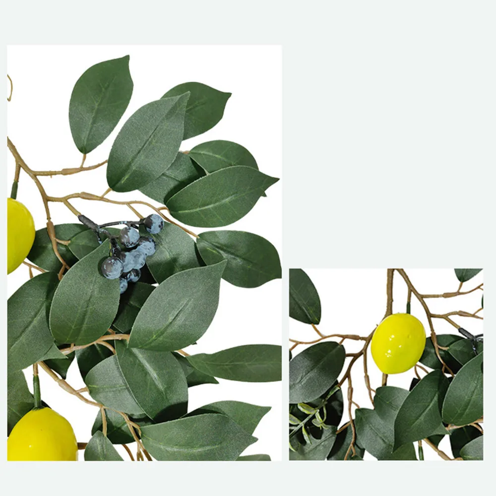 Лимон филиал искусственные растения ярко желтый Цвет легко Форма 57 см