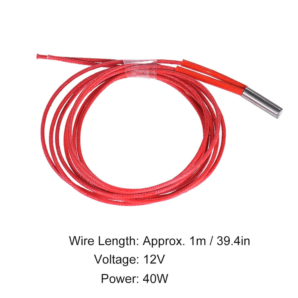 

12V 40W 6*20mm Single End Cartridge Heater Heating Tube 1m for RepRap i3 Anet 3D Printer