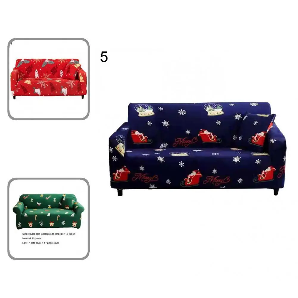 

Высококачественный чехол для дивана с мультяшным принтом, 2 размера, эластичный чехол для дивана, Рождественское украшение, чехол для диван...