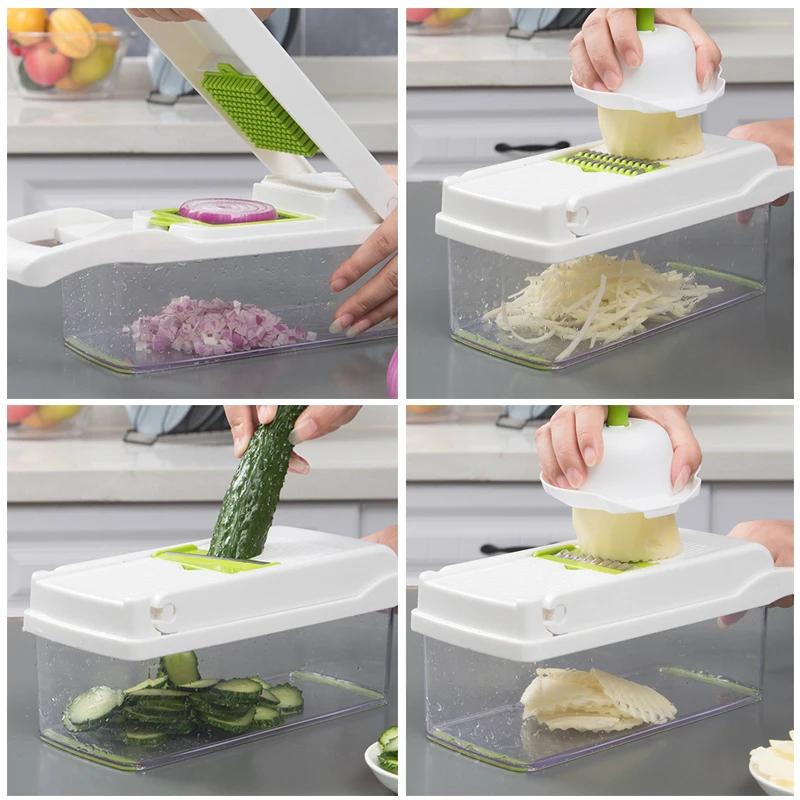 

Vegetable Cutter Multifunctional Food Slicer Fruit Potato Peeler Carrot Onion Grater Kitchen Accessories Basket Fruit Slicer