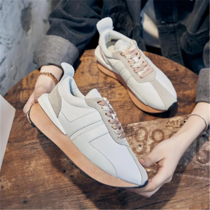 

Prova Perfetto Blue White Woman Sneakers 2021 Round Toe Thick Bottom Designer Shoes Spring Mesh Comfort Lace Up Flat Women Shoes