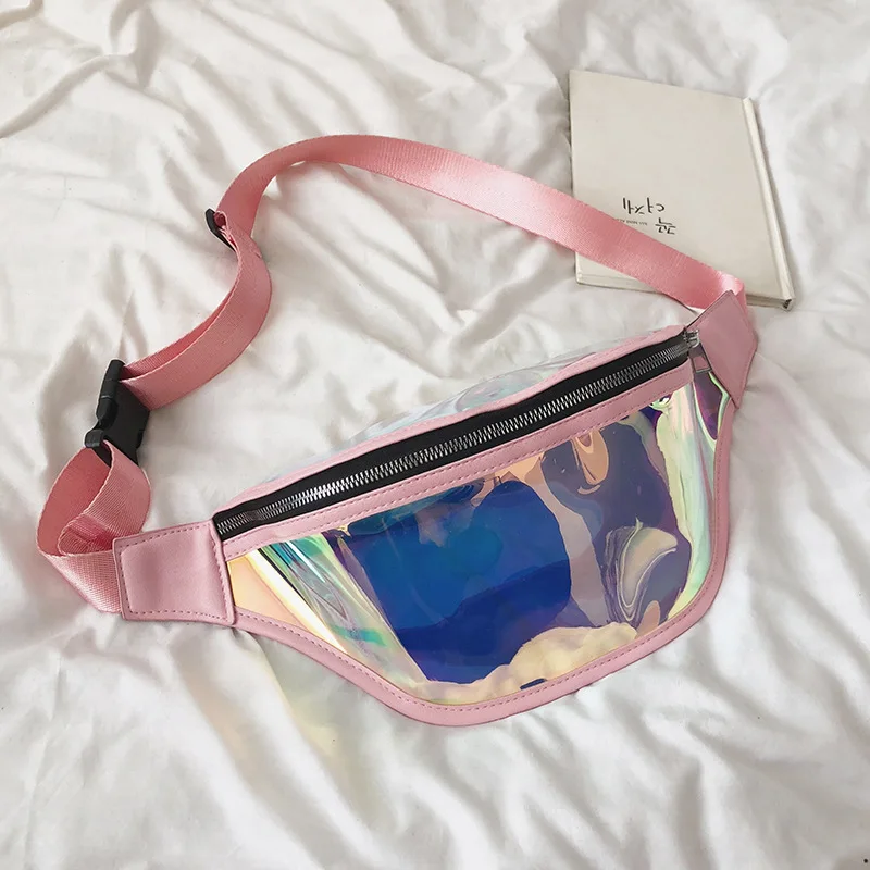 

Fashion Transparent Chest Bag Women Laser Waterproof Luxury Punk Holographic Fanny Pack Leisure Waist Pack for Girls PVC Totes
