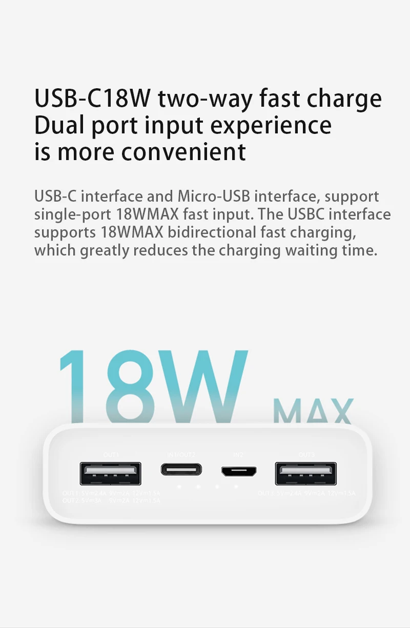 Xiao mi power Bank 20000 мАч 2C Оригинальное портативное зарядное устройство с поддержкой QC3.0 Dual USB mi внешний аккумулятор 20000 для мобильных телефонов