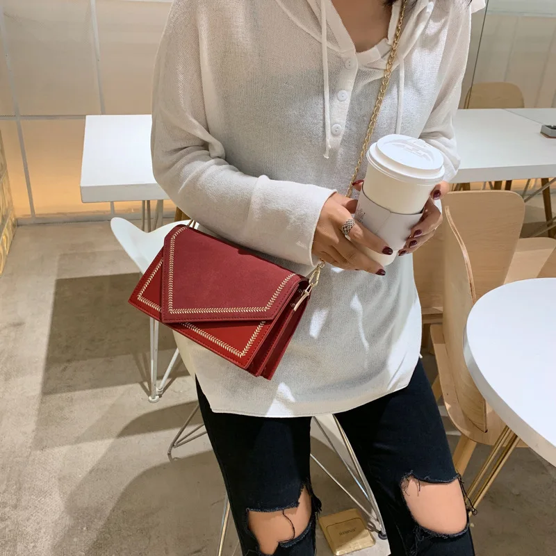 Замшевая женская сумка Ретро стиль нубук кожа 2019 осень новый тренд на плечо