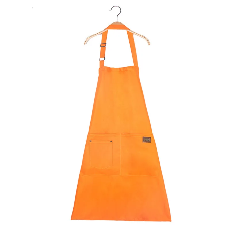 Orange Necklace Для мужчин Для женщин регулируемый нагрудный фартук платье Кухня дома ресторана шеф-повар, официант форма Пособия по кулинарии Кофе Парикмахерская Рабочий Фартук - Цвет: Orange Necklace