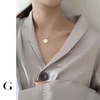 ghidbk simple coin disc chain pendant necklace choker for women minimalist geometric layering necklace chokers everyday jewelry