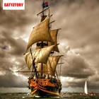 GATYZTORY 3D Алмазная картина, полностью квадратная дрель, сделай сам, домашний декор, стразы, мозаика, фото, на заказ, старинный парусный корабль