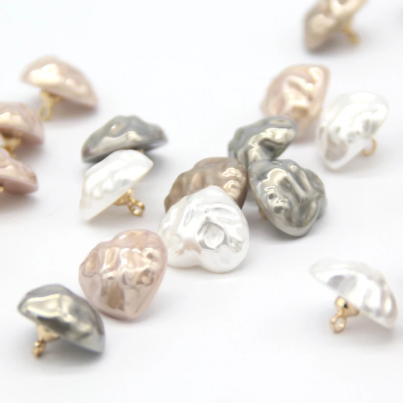 

10pcs Glaze Plating Heart Pearl Shirt Buttons For Clothing Children Dress Blouse DIY Decorative Sewing Accessories Wholesale