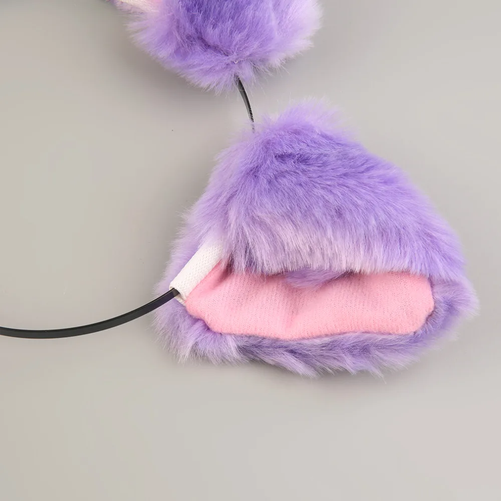 Пушистые Cos Хэллоуин вечерние кошачьи уши из искусственного меха костюм заколка