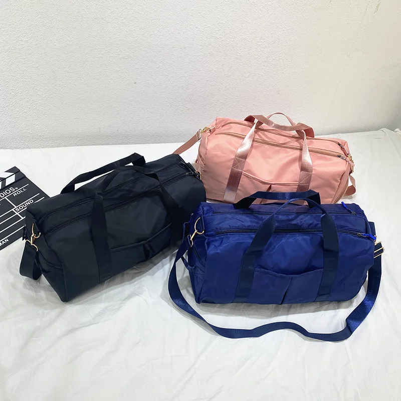 

Outdoor Waterproof Nylon Sports Gym Bags Men Women Training Fitness Travel Handbag Yoga Mat Sport Bag with shoes Compartment