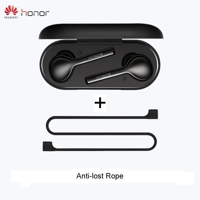 Podslite black rope HUAWEI honor FlyPods lite Bluetooth 4,2 Водонепроницаемая гарнитура IP54 Беспроводные наушники с микрофоном с двойным управлением - Цвет: Podslite black rope