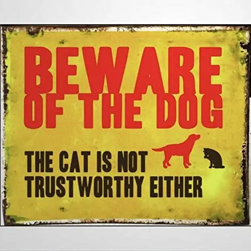 

Vintage Beware of The Dog Warning Bar Custom Aluminum Metal Sign