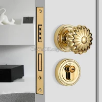 Brand New French Round Door Knobs Locks Security Interior Entry Room Door Locks + 3 Keys Black/Gray/Gold