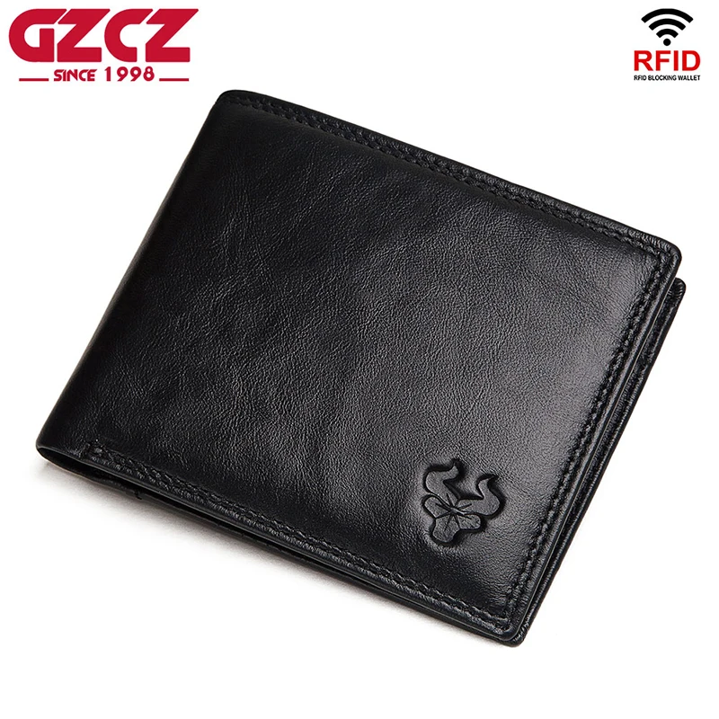 GZCZ Rfid кошелек мини для мужчин из натуральной кожи портмоне мужское Portomonee