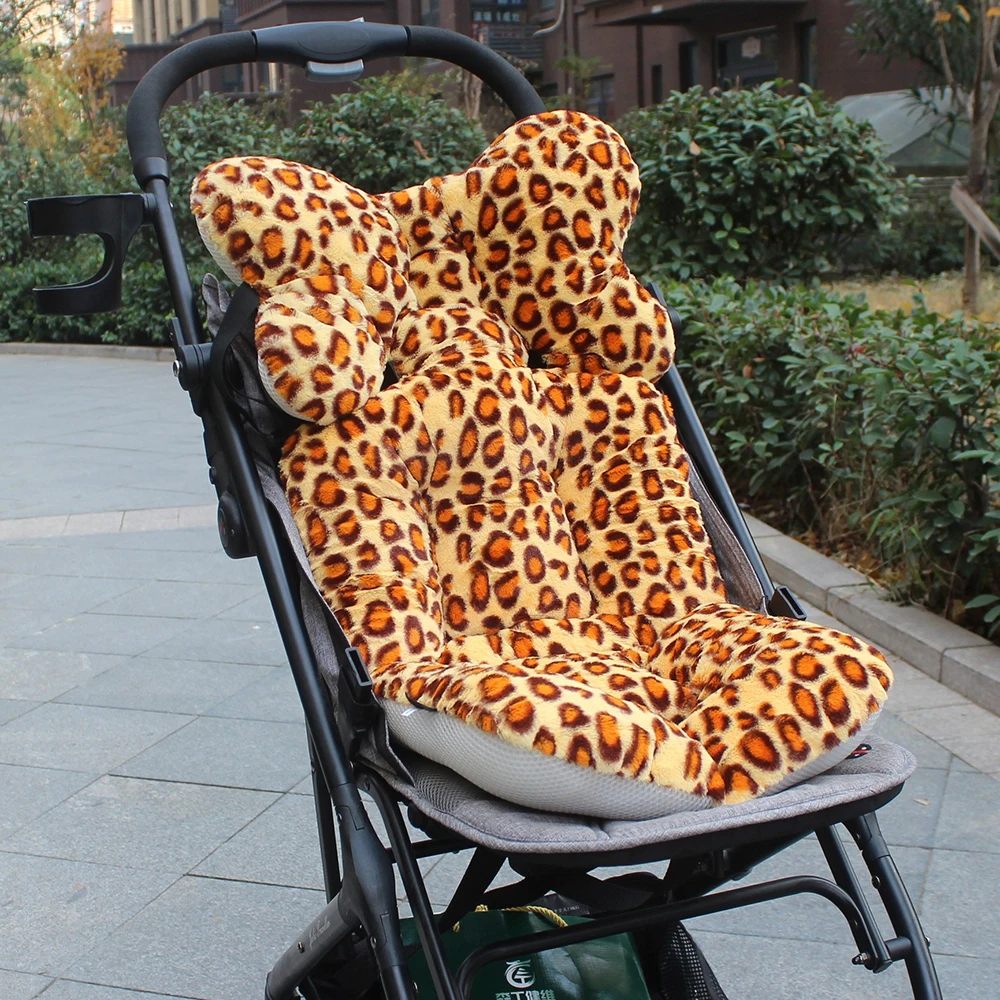 Leopard 33x80cm Детская утепленная подушка на колесиках Подушка с принтом подушка для детской коляски сиденье мягкая детская коляска теплая подушка Подушка Матрас Подушка - Цвет: Leopard 33x80cm