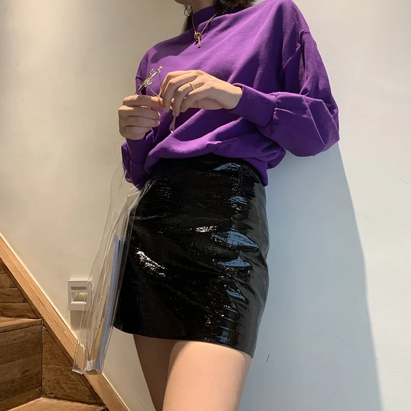

2021 Genuine leather Full sheepskin leather skirt female autumn and winter new leather bag hip skirt nightclub net red wind