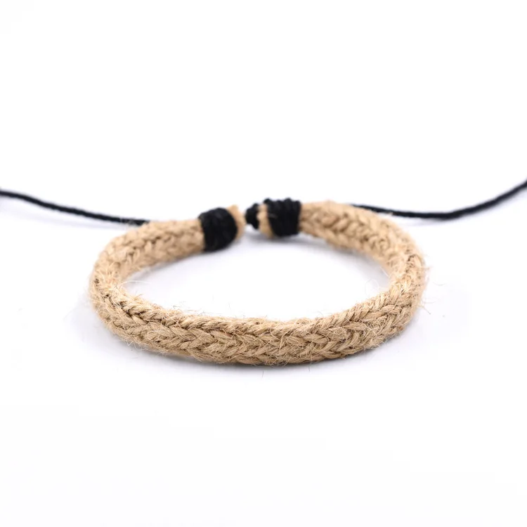 2021 New Natural Cotton Hand Knitted Rope Bracelet Simple Wide Blessing Lucky For Women Men Jewelry Accessories | Украшения и