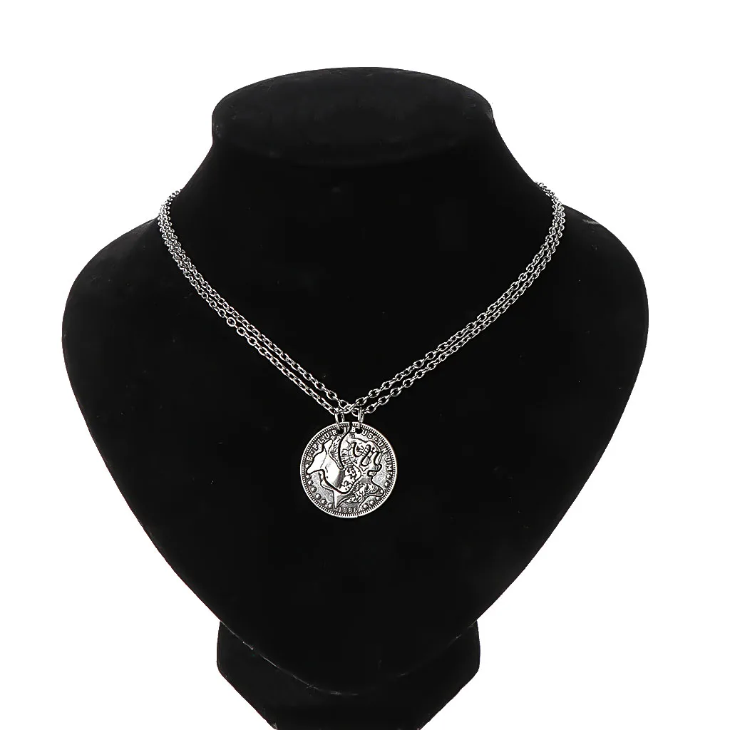 Ожерелье-пазл в форме головы оленя для влюбленных комплект модные ювелирные