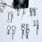 Новейший в стиле панк минималистичные металлические серьги-цепочки асимметричные, геометрической формы ретро круглые серьги для женщин модные украшения для ушей лучшие подарки