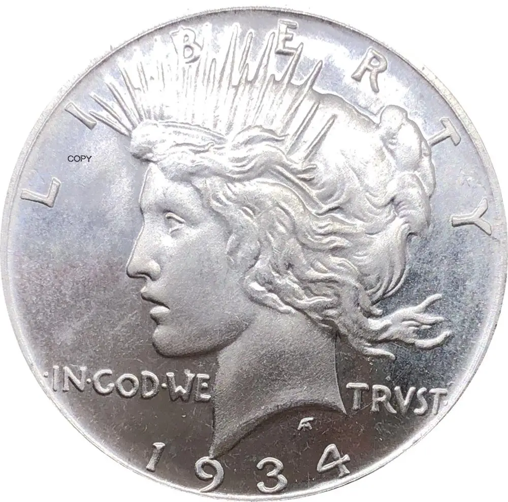 Соединенные Штаты Америки США 1934 D Liberty Coin In God We Trust 1 One Peace Dollar Мельхиор