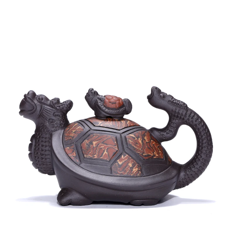 

Yixing recommended manual undressed ore dragon turtle purple clay pot of 240 ml