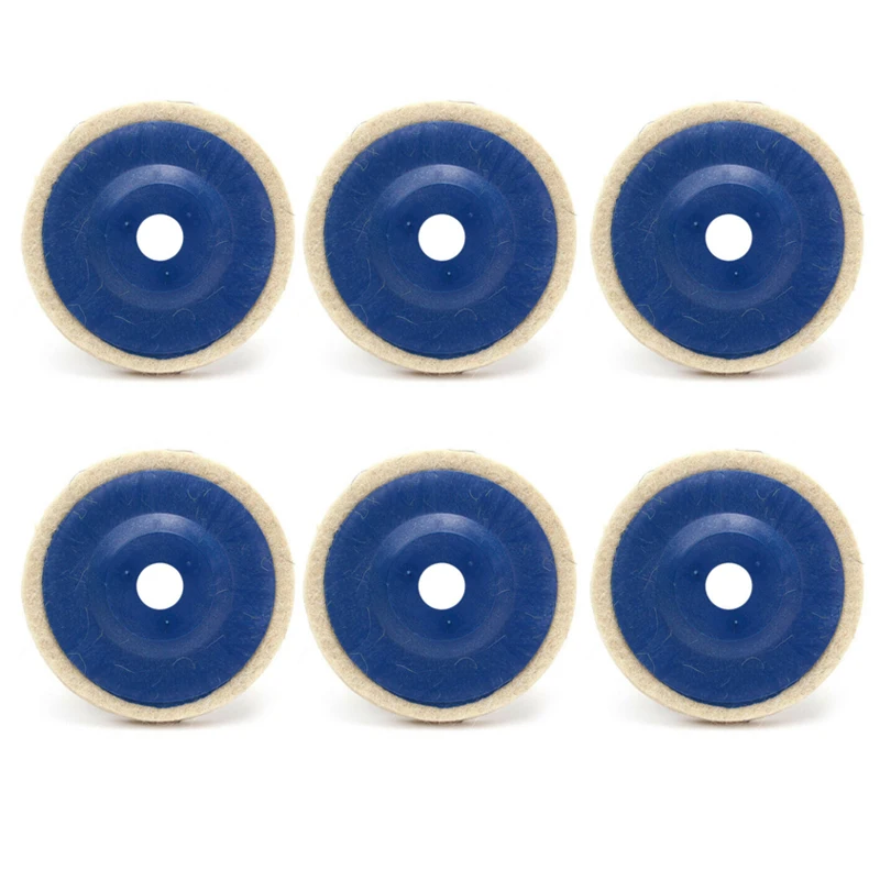 

6PCS Wool Buffing Angle Grinder Wheel Felt Polishing Disc Pad Kit 100mm Blue