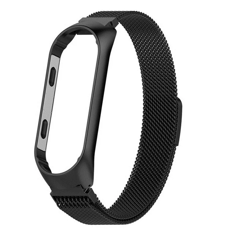 Металлический магнитный браслет, ремешок для Xiaomi mi, 3, 4, металлический ремешок из нержавеющей стали, mi Band 3, 4, браслет для mi Band 3, 4