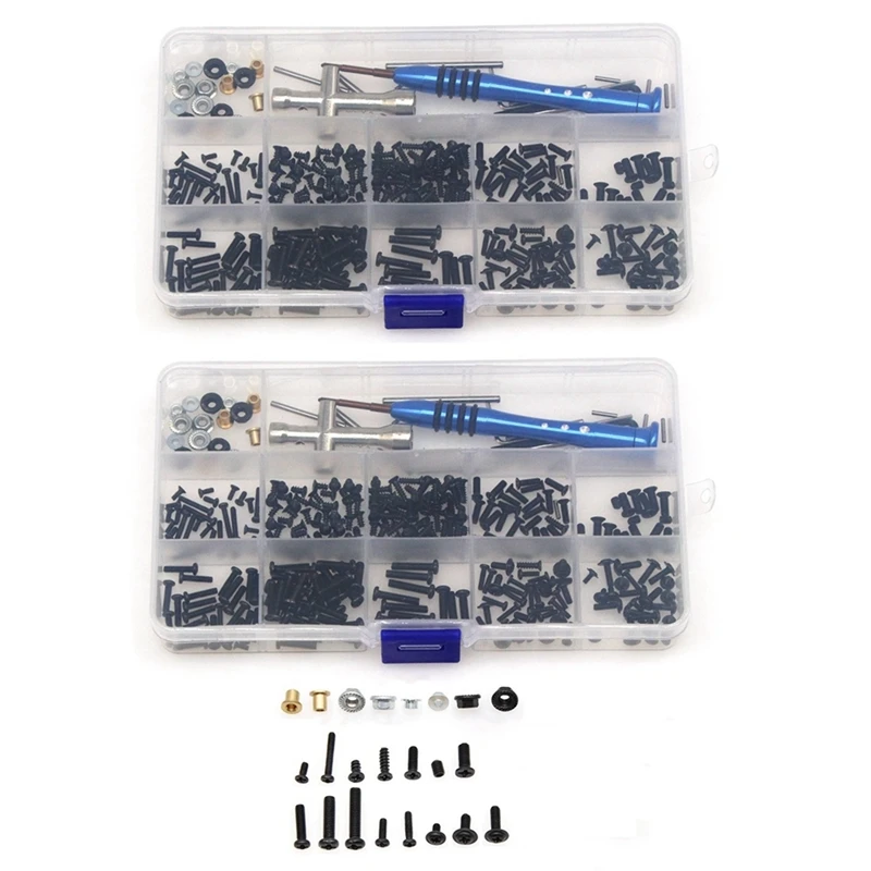 

2 Set M2 M3 Screw Fastener Kit Cross Sleeve Wrench Swing Arm Pin for WLtoys 144001 124019 124018 RC Car Spare Parts