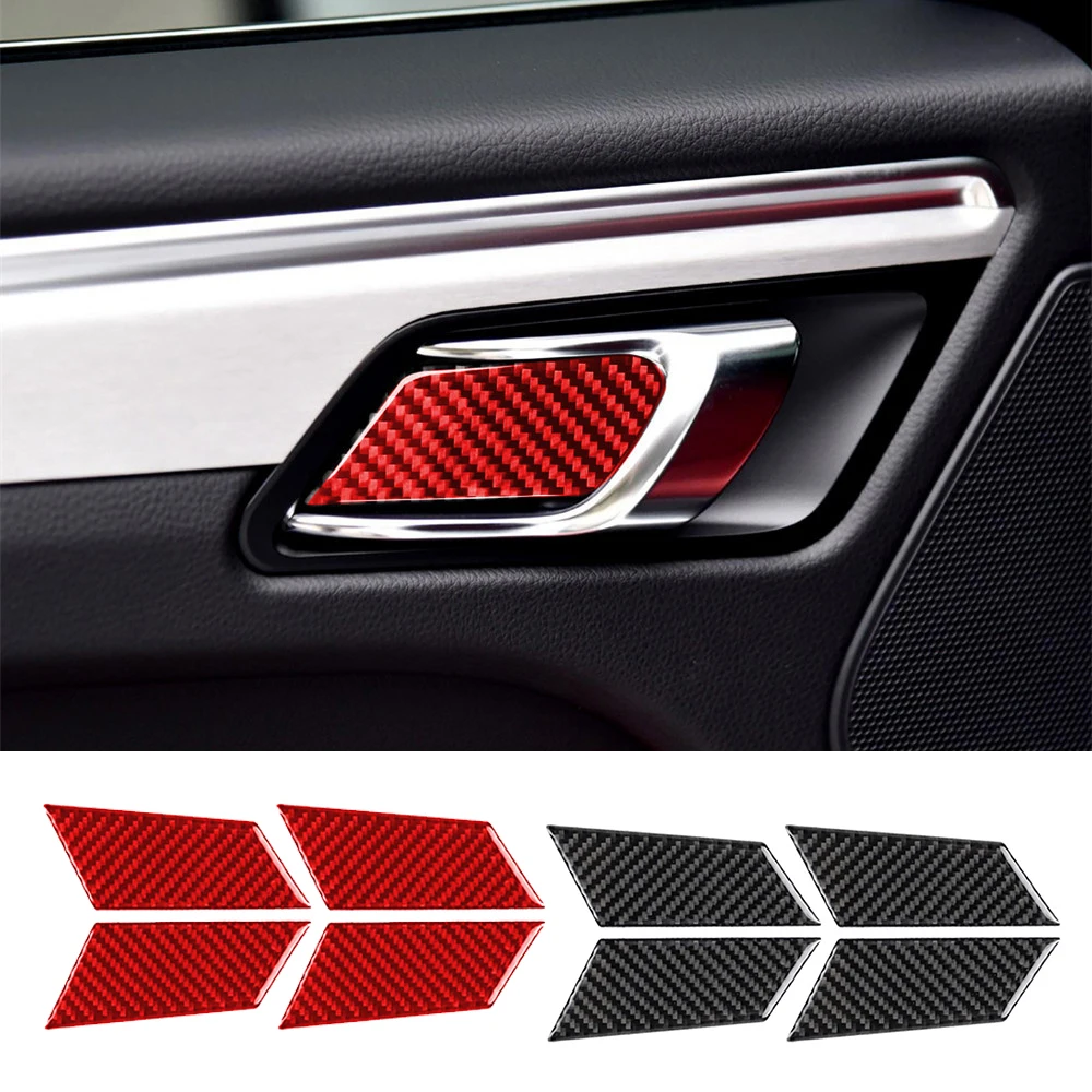 

Подходит для Porsche Macan 2014-2021, внутренняя дверная ручка из настоящего углеродного волокна, крышка чаши, декоративная отделка, автомобильные ак...