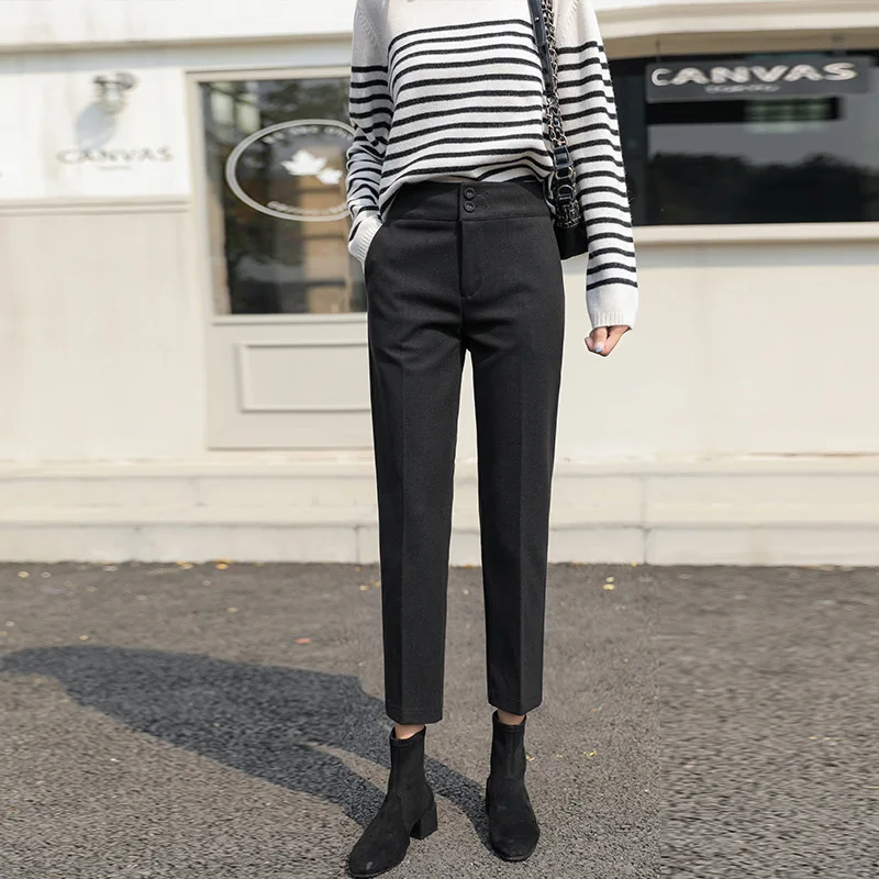 

Лидер продаж 2020, брюки-карго, хлопковые спортивные брюки, брюки, женские зимние облегающие укороченные брюки с высокой талией и двумя пугови...