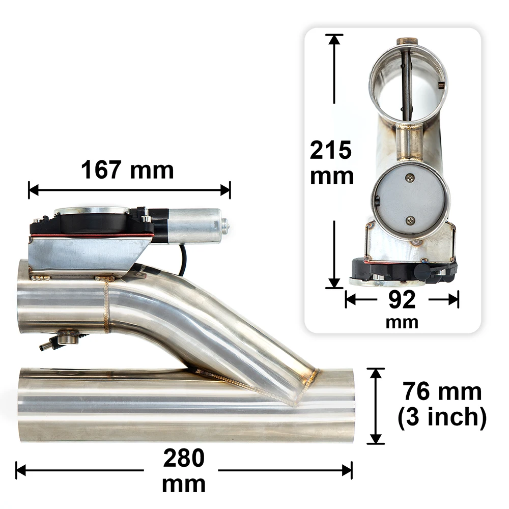 Универсальный выпускной клапан из нержавеющей стали SS304 3 дюйма | Автомобили и