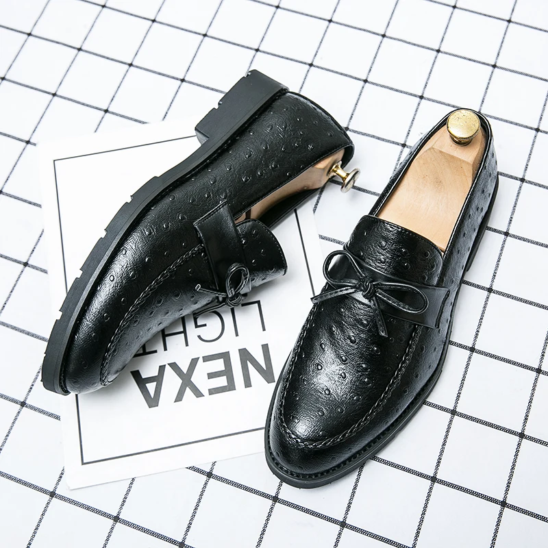 

Мужские свадебные туфли из лакированной кожи, плоская подошва, оксфорды, деловые классические туфли, без застежки, удобная повседневная обувь