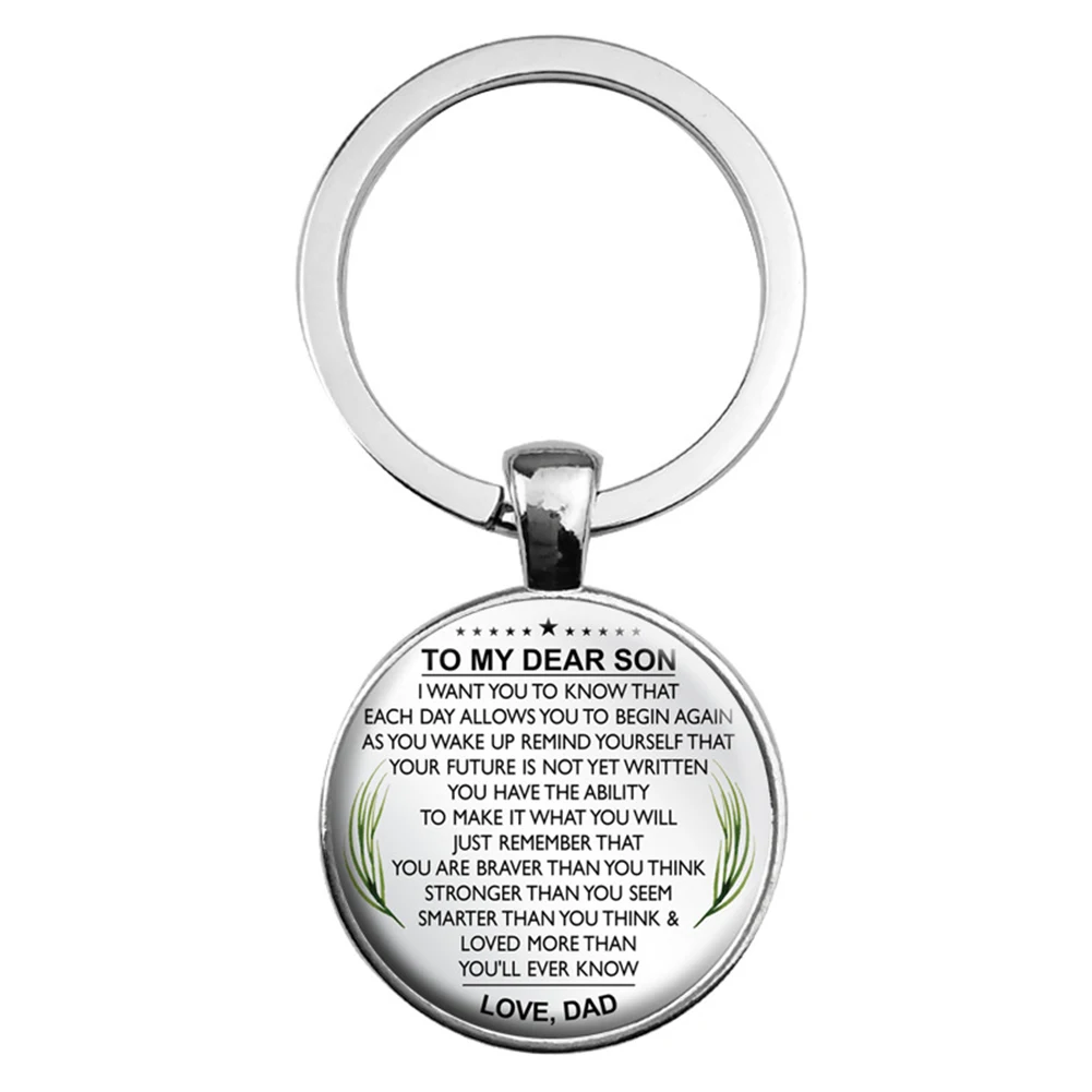 To My Dear Son Daughter Love Dad Mom Wife In Law Cabochon Glass Keyring Key Chain Inspirational Family Jewelry | Украшения и