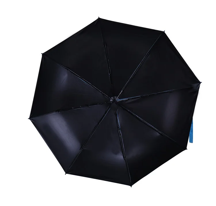 Автоматический зонт на солнечной батарее складной ручной 30% черный для мужчин и