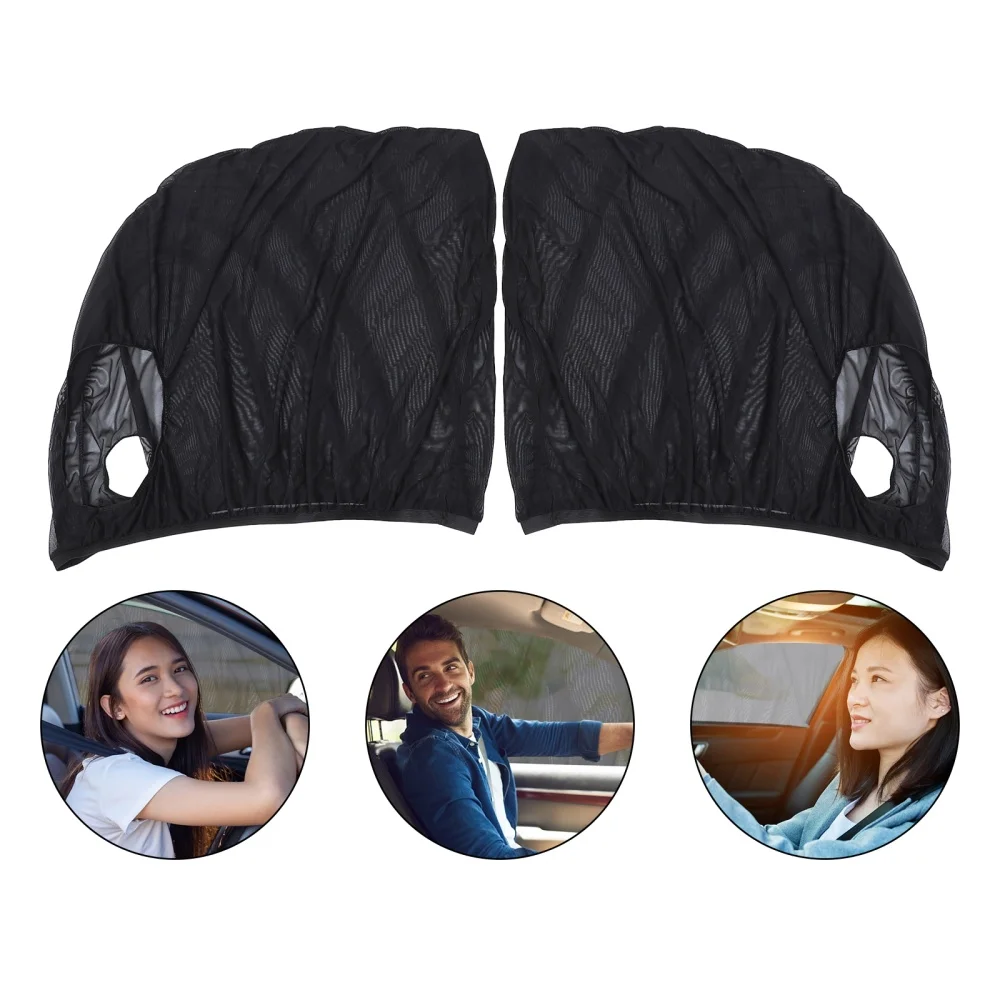 

2Pcs UV Protection Car Window Shade Black Breathable Front Window Sunshades