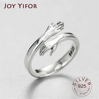 hot new 925 sterling silver european and american jewelry love hug ring retro fashion tide flow open ring gn601