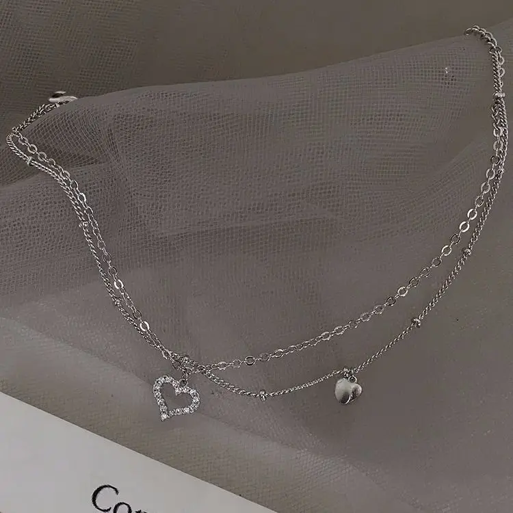 925 Sterling Silver Crystal Heart Shape Charm Bracelet &amp Bangle Anklet For Women Jewelry SL322 | Украшения и аксессуары