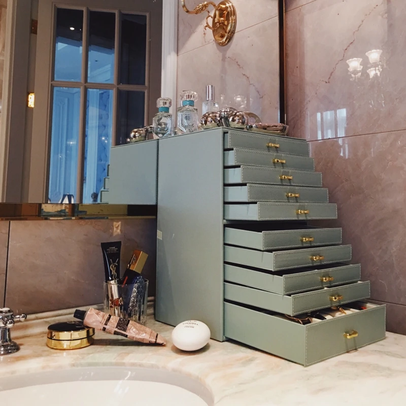 Кожаная Многоуровневая шкатулка для ювелирных изделий коробка хранения цепочек