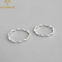 xiyanike minimalist silver color finger rings new fashion curve wave geometric handmade party jewelry gifts for women