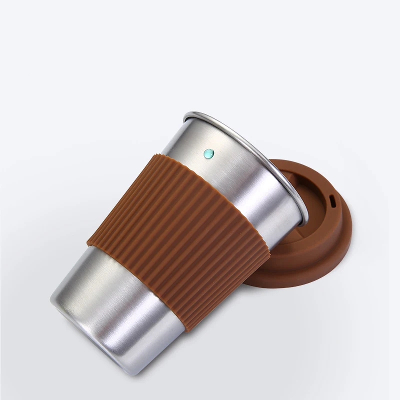 Силиконовая Изолированная кружка для кофе с защитой от ожогов из нержавеющей