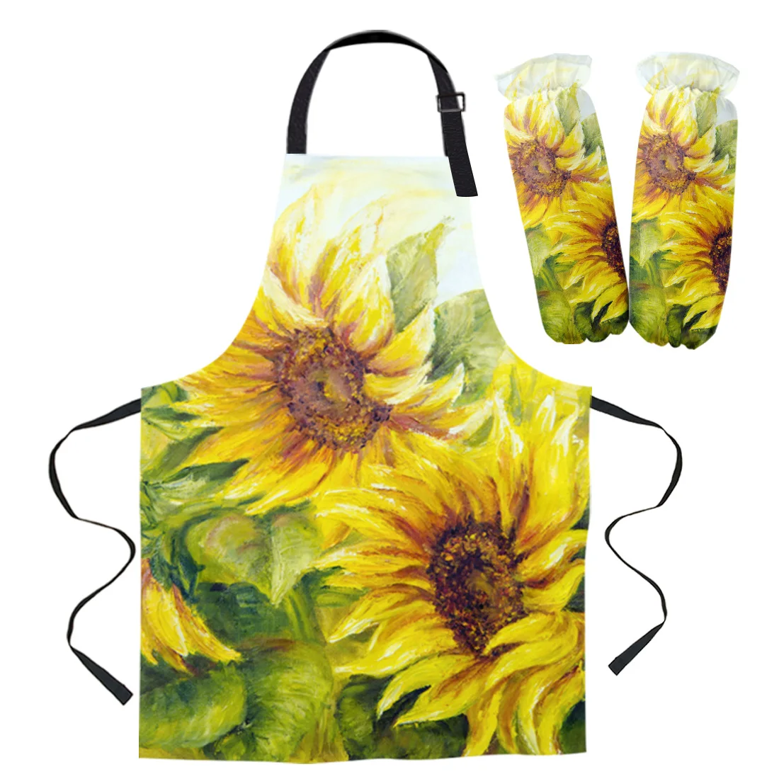 Подсолнечника цветок художественная фартук Кухня Аксессуары для выпечки