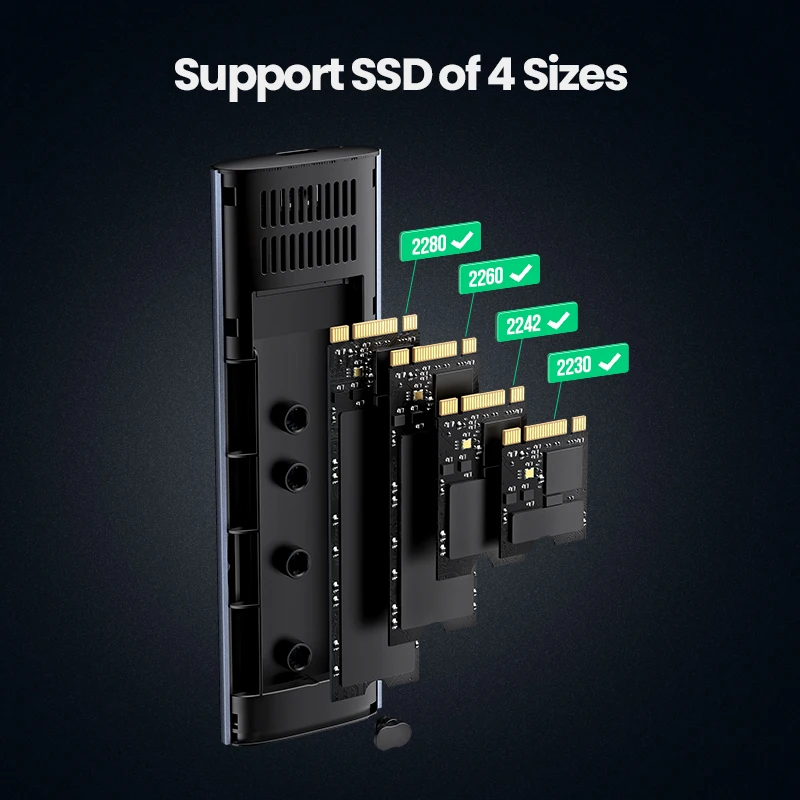 Чехол SSD Ugreen 10 Гбит/с NVMe NGFF M2 Для PCIe SATA к USB чехол для внешнего жесткого диска M-Key &