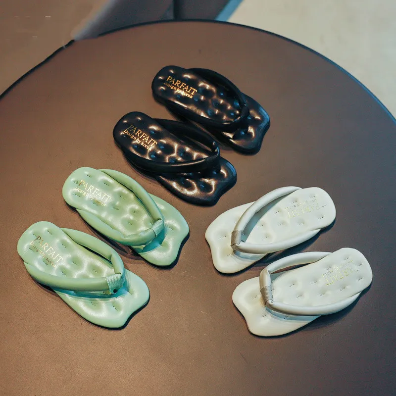 

2021 New Arrivals Children Summer Sandals Slippers For Kids Fashion Outdoor Beach Slides Flip Flops Big Girls Boys Shoes Green