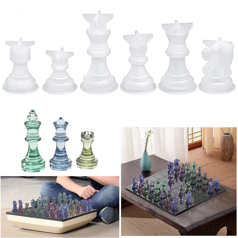 

Прозрачная эпоксидная форма «сделай сам», трехмерная Шахматная часть, силиконовая форма, помадка, шоколадный торт, УФ смола, свеча, керамика, глина, пластырь