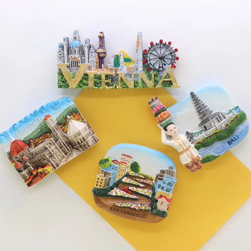 Магнит на холодильник Бали Австрия Италия сувенир из США квадратный красочный