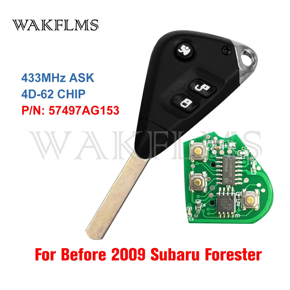 Для Subaru Forester Impreza Liberty Outback Tribeca 2004 2005 2006 2007 2008 2009 433 МГц 4D 62Remote автомобильный брелок