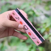 painted double row 16 hole harmonica musical instrument enlightenment early education creative toy organ wood